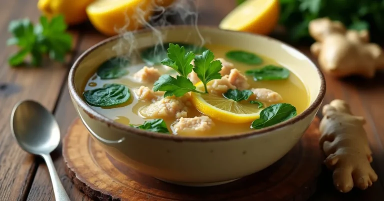 lemon spinach ginger chicken soup