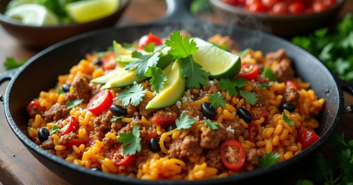 mexican beef and rice skillet